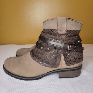 Tamaris Fleece Lined Belted Boho Hippie Booties sz 41EU
